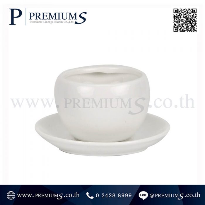 ชุดแก้วกาแฟ พร้อมจานรองทรงหยดน้ำ รุ่น SET-CM-10 สีขาว (Ceramic Mug) ภาพที่ 04
