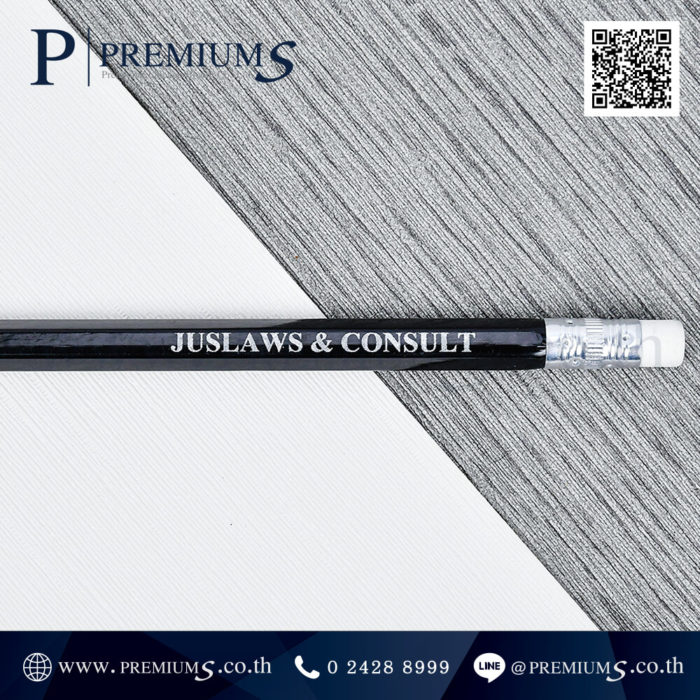 4658 ดินสอไม้ ทรงหกเหลี่ยม สีดำ Juslaws & Consult + Aom-4