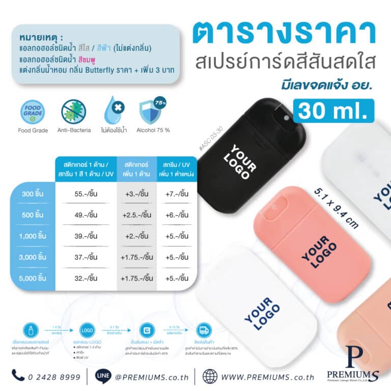 ตารางราคาสเปรย์แอลกอฮอล์ ASC 03-30