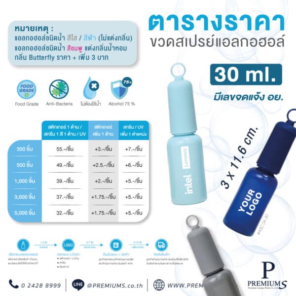 ตารางราคาสเปรย์แอลกอฮอล์ ASC 04-30