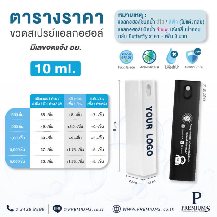 ราคาสเปรย์แอลกอฮอล์แท่ง สเปรย์แอลกอฮอล์พกพา