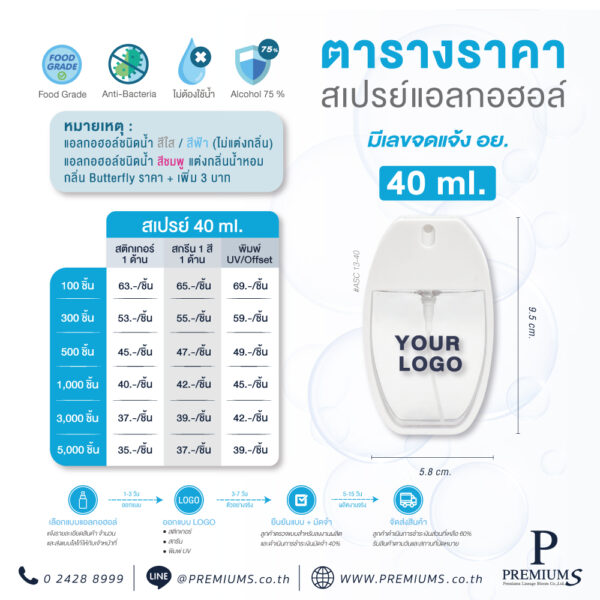 ตารางราคาสเปรย์แอลกอฮอล์ ASC 13-40