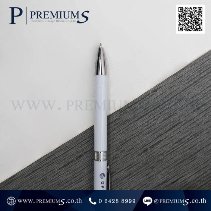 ปากกาพลาสติก โลโก้ OPTIMAX หัวปากกา