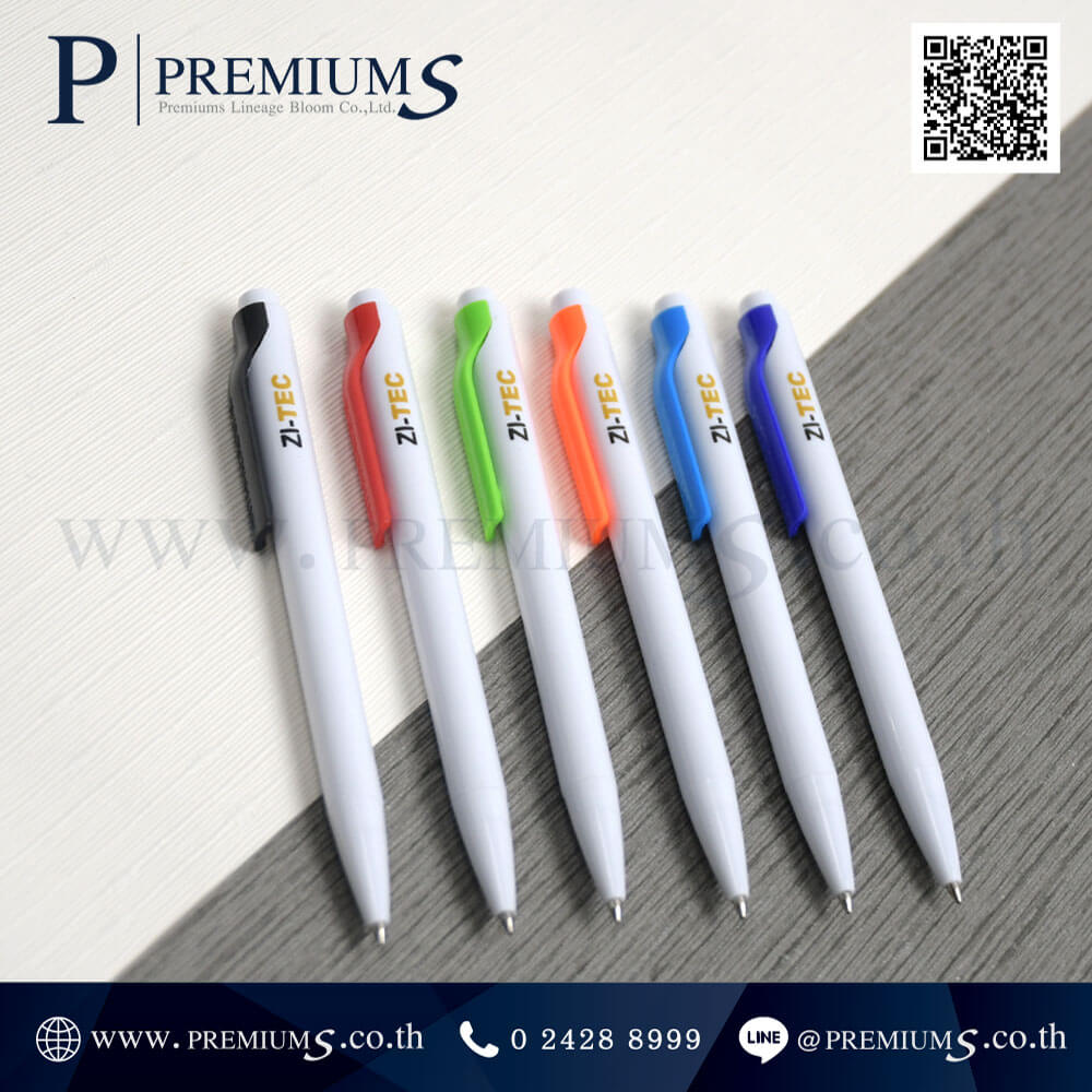 ปากกาพลาสติก โลโก้ ZI-TEC หัวปากกา