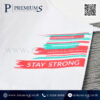 หน้ากากผ้ามัสลิน 3 ชั้น โลโก้ STAY STRONG ด้านหน้า