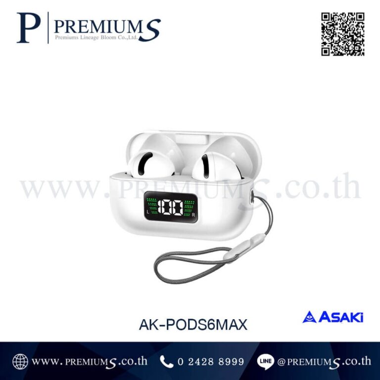 ด้านหน้าหูฟังบลูทูธ รุ่น AK-PODS6MAX