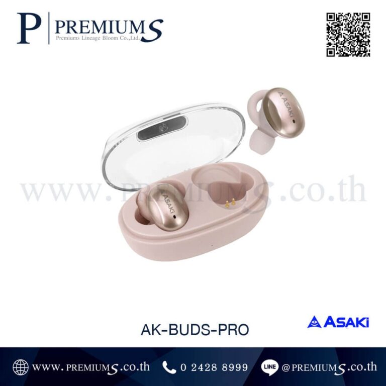 หูฟังบลูทูธสีชมพูพิง รุ่น AK-Buds Pro
