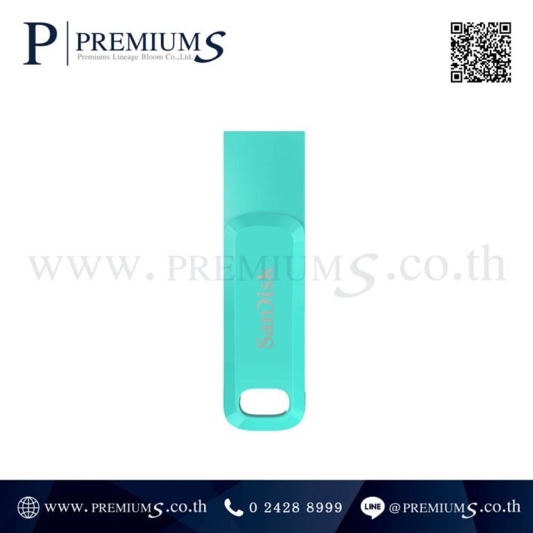 ด้านหน้า Flash Drive สีเขียว รุ่น Dual Drive Type-C (SDDDC3_G46)