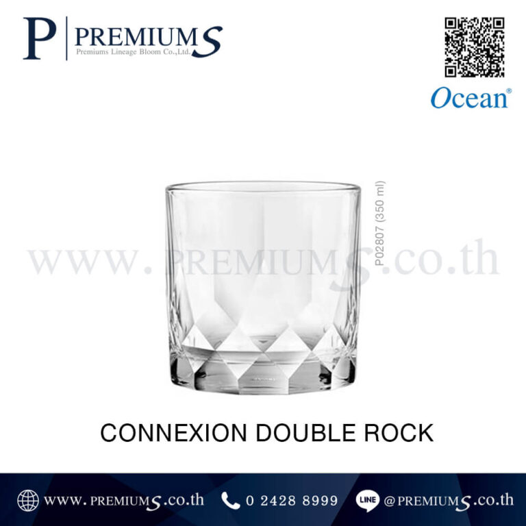 แก้วใสบาร์วิสกี้สกรีนโลโก้ รุ่น CONNEXION DOUBLE ROCK