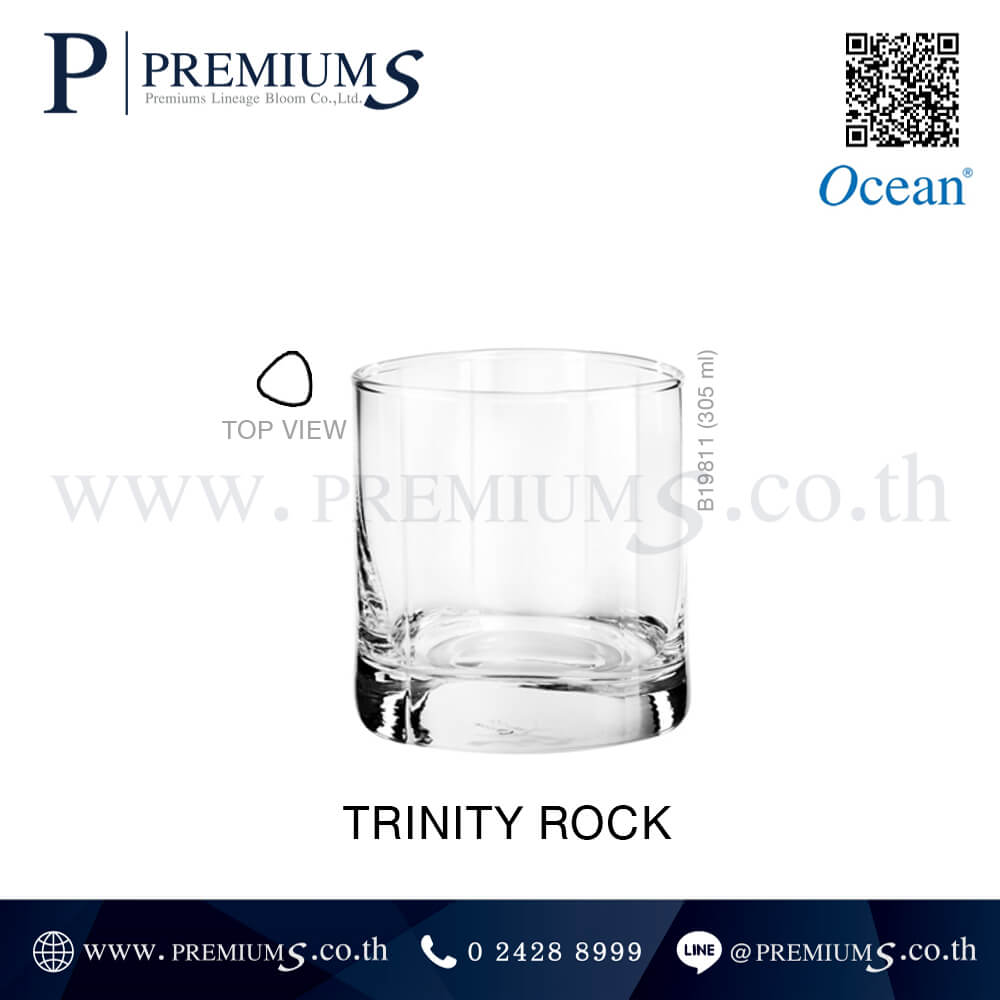 แก้ววิสกี้ ทรงสามเหลี่ยม Ocean รุ่น TRINITY ROCK