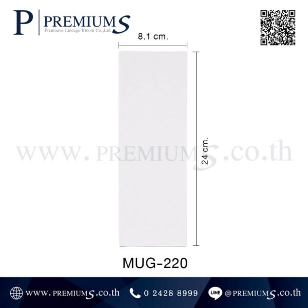 ขนาดกล่องแก้วน้ำสแตนเลส รุ่น MUG-220