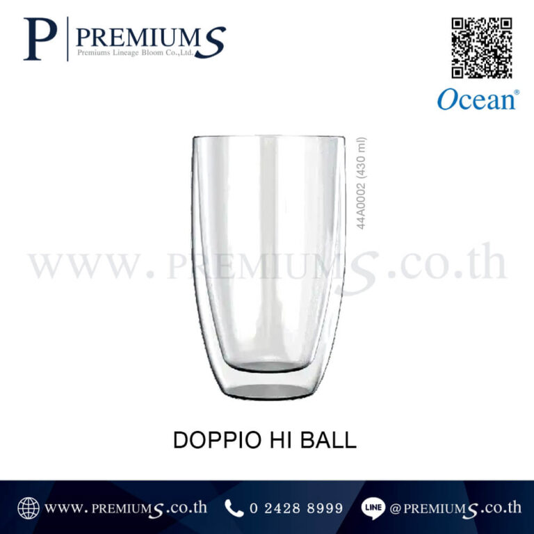 แก้วใสสองชั้นทรงสูงใหญ่สกรีนโลโก้ชัด
