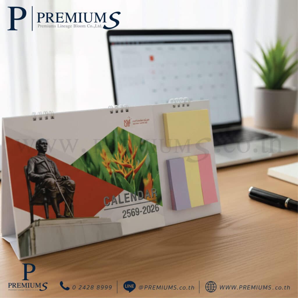ปฎิทินตั้งโต๊ะมีโพสอิท