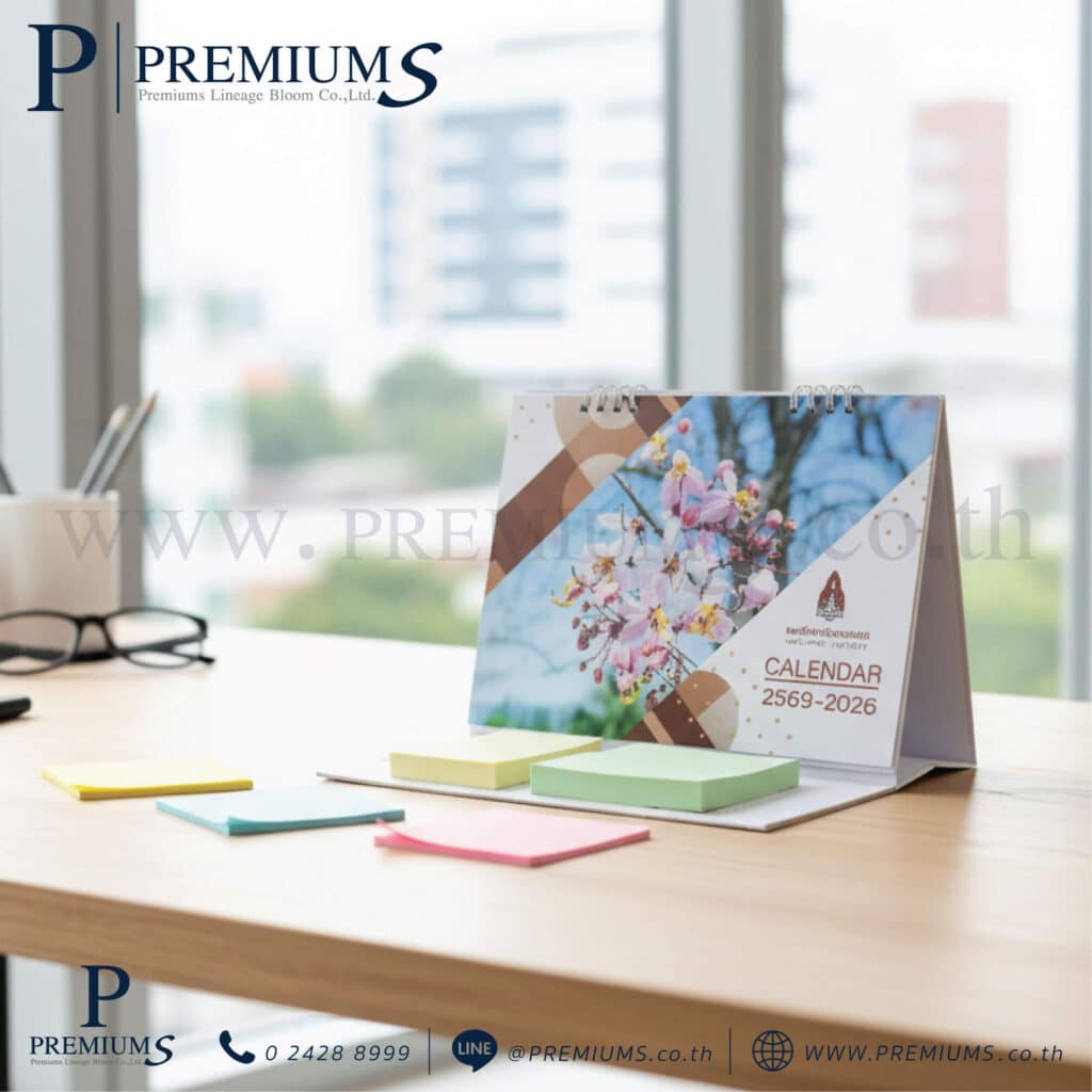 ปฎิทินตั้งโต๊ะมีโพสอิท