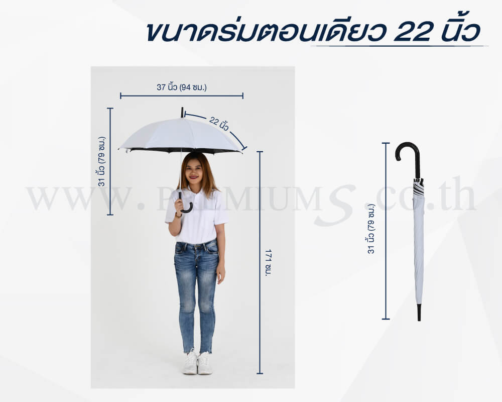 ร่มตอนเดียว 22 นิ้ว