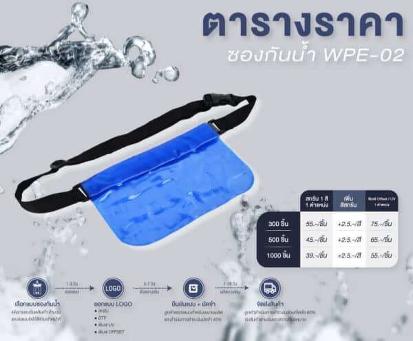 ตารางราคากระเป๋าคาดกันน้ำ