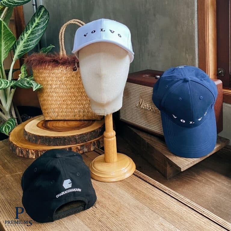 หมวกแก๊ปผ้าพรีสปักโลโก้