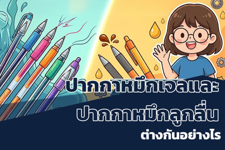 ความต่างปากกาหมึกเจลและปากกาหมึกลูกลื่น