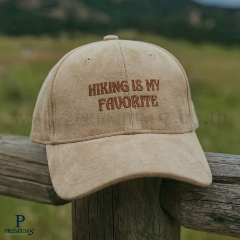 หมวกเนื้อผ้าหนังกลับปักชื่อ