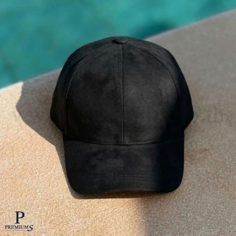 หมวกเนื้อผ้าหนังกลับสีดำ