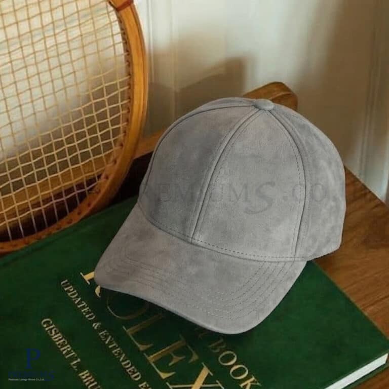 หมวกเนื้อผ้าหนังกลับสีเทา